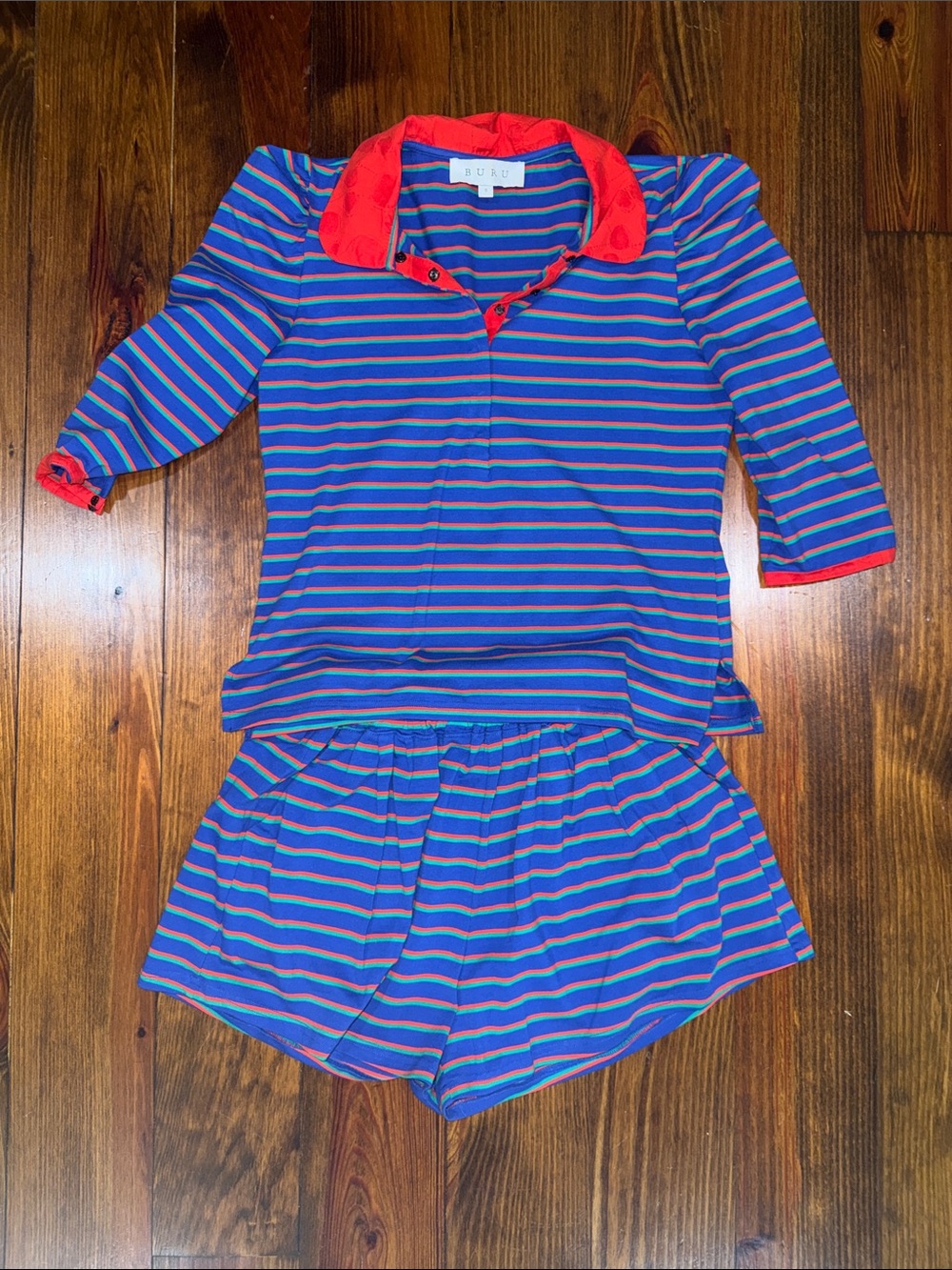 BURU Women's Blue & Red Striped Set size SMALL